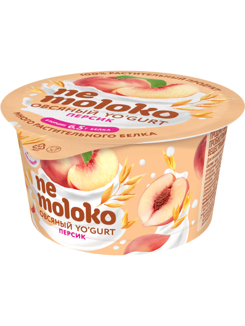 Продукт овсяный Nemoloko с персиком 5%, 130г