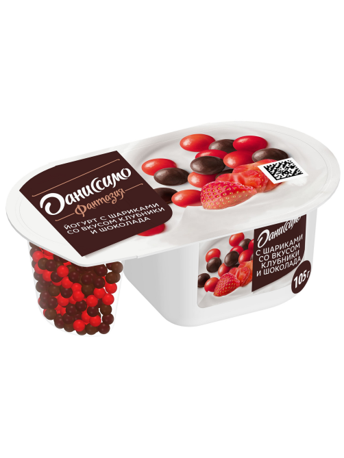 Йогурт Даниссимо клубника-шоколад 6.9%, 105г