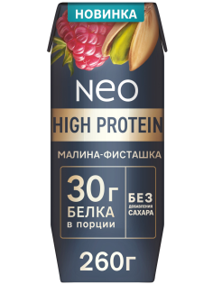 Коктейль молочный Neo High Protein малина и фисташка, 260г
