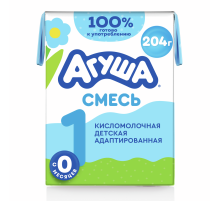 Смесь кисломолочная детская Агуша 1 адаптированная 3.5% с рождения, 200мл