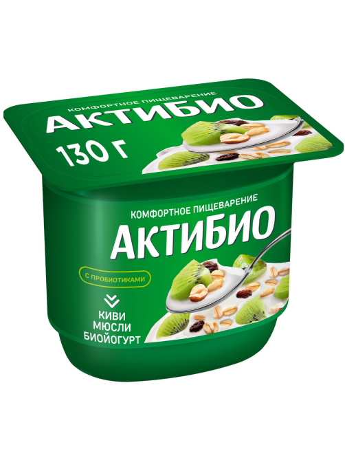 Йогурт Актибио мюсли-киви 3%, 130г