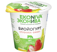 Биойогурт Эконива с клубникой и бананом 2.8%, 125г