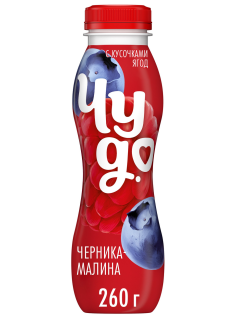 Йогурт питьевой Чудо черника-малина 1.9%, 260г