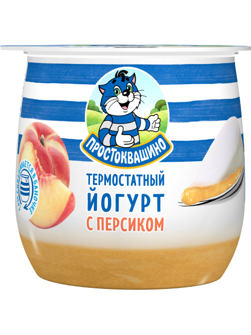 Йогурт термостатный Простоквашино с персиком 3.4%, 160г