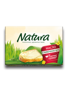 Масло сливочное Natura 82%, 180г