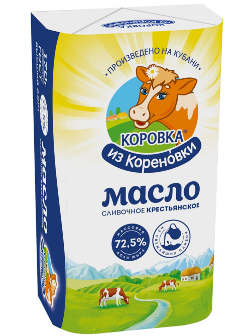 Масло сливочное Коровка из Кореновки Крестьянское 72.5%, 170г