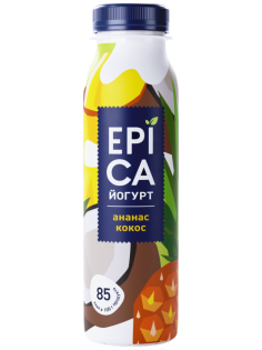 Йогурт питьевой Epica ананас-кокос 2.6%, 260г
