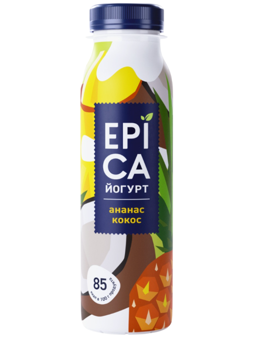 Йогурт питьевой Epica ананас-кокос 2.6%, 260г