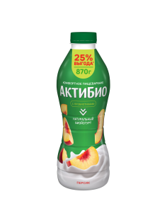 Йогурт питьевой Актибио персик 1.5%, 870г