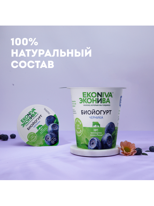 Биойогурт Эконива с черникой 2.8%, 125г