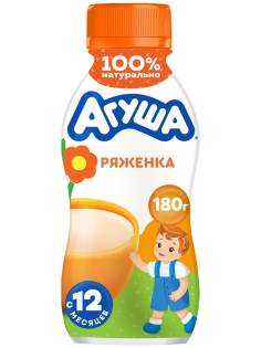 Ряженка детская Агуша 3.2% с 12 месяцев, 180г