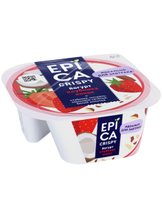 Йогурт Epica Crispy клубника кокос 7.3%, 138г