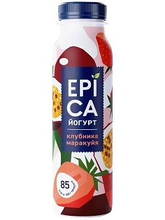Йогурт питьевой Epica клубника маракуйя 2.5%, 260г