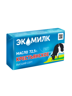 Масло сливочное Экомилк Крестьянское ГОСТ 72.5%, 160г
