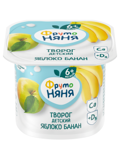 Творог детский ФрутоНяня Яблоко и банан 4.2% с 6 месяцев, 100г