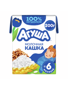 Каша молочная детская Агуша Злаковая 1.8% с 6 месяцев, 190г