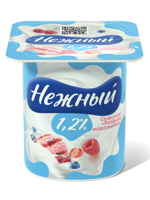 Йогуртный продукт Нежный ягодное мороженое 1.2%, 100г