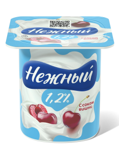 Йогуртный продукт Нежный с соком вишни, 1.2% 100г