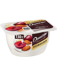 Продукт творожный Даниссимо с вишней и миндалем 6.1%, 130г