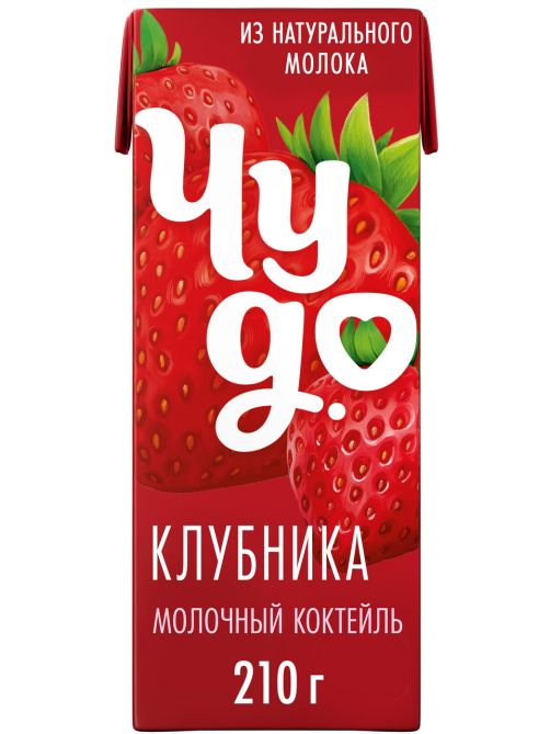 Коктейль молочный Чудо клубника 2%, 200г