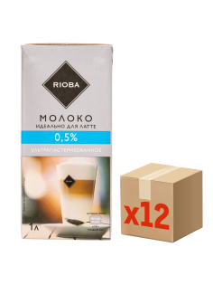 RIOBA Молоко ультрапастеризованное 0.5%, 1л x 12 шт