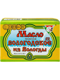 Масло сливочное Из Вологды Вологодское Традиционное 82.5%, 180г