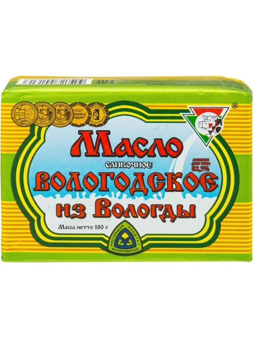 Масло сливочное Из Вологды Вологодское Традиционное 82.5%, 180г