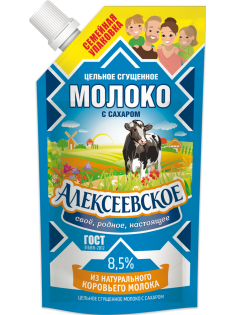 Молоко сгущенное Алексеевское цельное с сахаром 8.5%, 650г