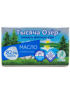 Масло сливочное Тысяча Озер 82.5%, 180г