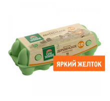 Яйцо куриное Село Зеленое Деревенское коричневое столовое С0 яркий желток, 10шт