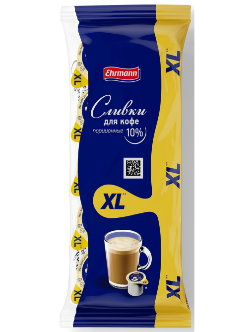 Сливки Ehrmann порционные XL 10% (17г x 10шт), 170г