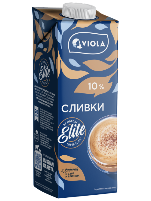 Сливки Viola для кофе ультрапастеризованные 10%, 1л