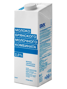 Молоко Брянский молочный комбинат ультрапастеризованное 2.5%, 975мл