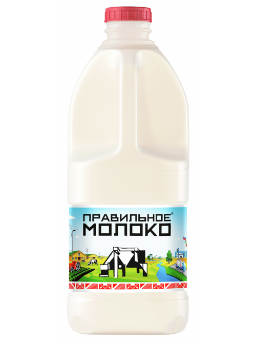 Молоко Правильное молоко пастеризованное 3.2-4%, 2л