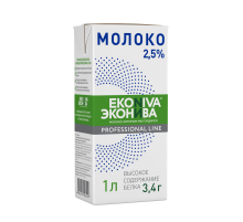 Молоко Эконива Профессиональная линия ультрапастеризованное 2.5%, 1л