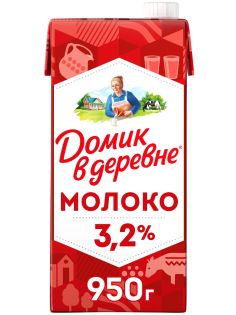 Молоко Домик в деревне ультрапастеризованное 3.2%, 950г