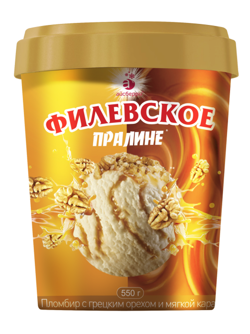 Мороженое пломбир Филевское пралине, 550г