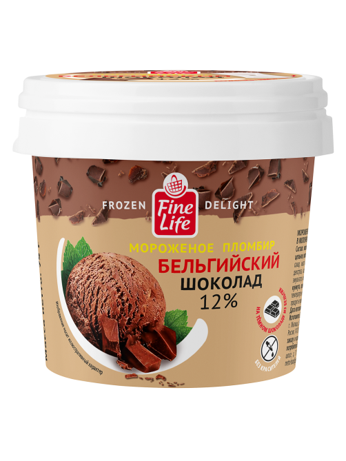 Fine Life Мороженое пломбир бельгийский шоколад, 75г