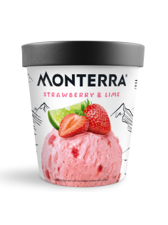 Мороженое Monterra клубника и лайм, 298г