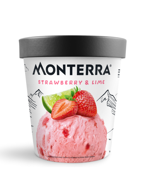 Мороженое Monterra клубника и лайм, 298г