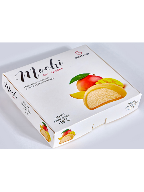 Мороженое сливочное Sweet Moon Mochi Ice Cream в рисовой глазури с манго (35г х 8шт), 300г