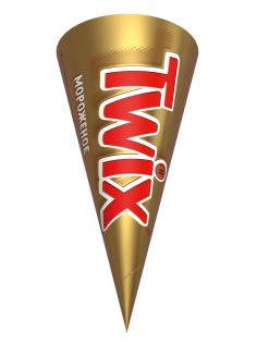 Мороженое молочное Twix Карамель и какао в вафельном рожке 5%, 68г