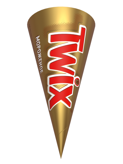 Мороженое молочное Twix Карамель и какао в вафельном рожке 5%, 68г