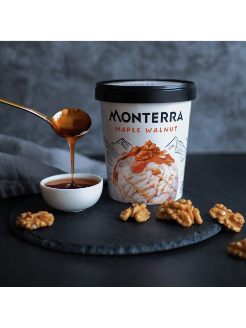 Мороженое пломбир Monterra Кленовый сироп и грецкий орех, 298г