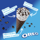 Мороженое сливочное Oreo с кусочками печенья в вафельном рожке, 72г