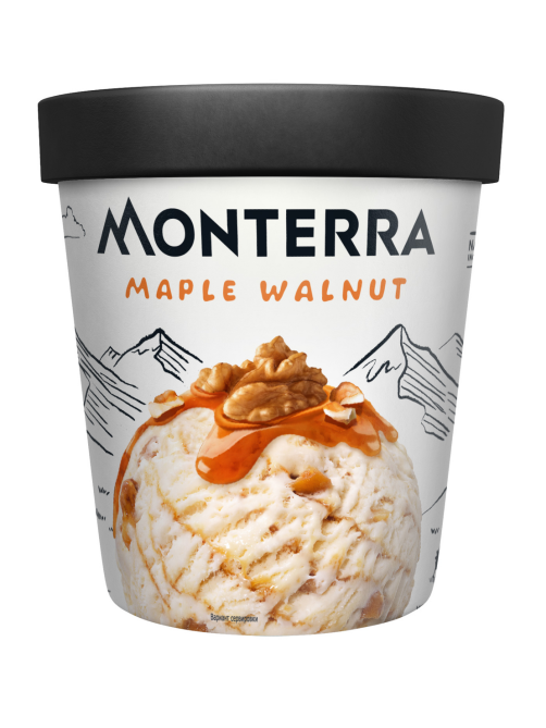 Мороженое пломбир Monterra Кленовый сироп и грецкий орех, 298г