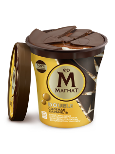 Мороженое сливочное Магнат Double Соленая карамель с кусочками шоколада, 310г