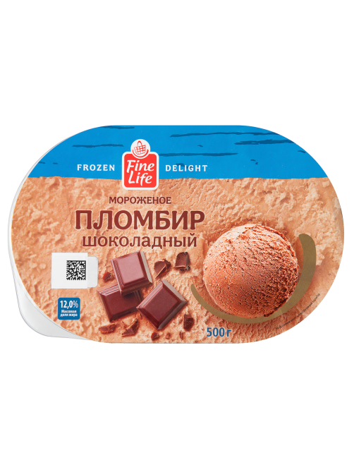 Fine Life Мороженое пломбир Шоколадное ГОСТ, 500г