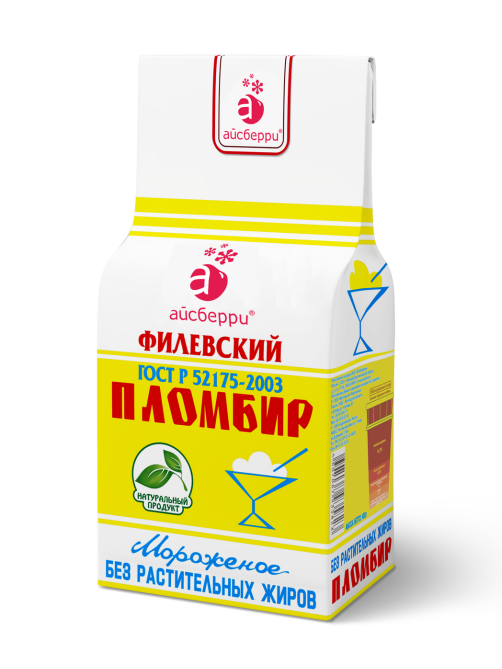 Мороженое пломбир Айсберри Филевский ГОСТ, 450г