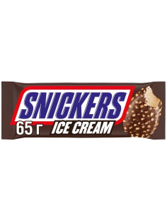 Мороженое молочное Snickers с карамелью и арахисом эскимо, 65г